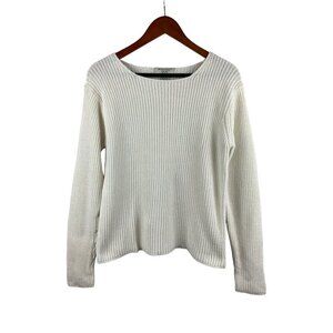 Innovation Sport Petites White 100% Cotton Sweater Size S